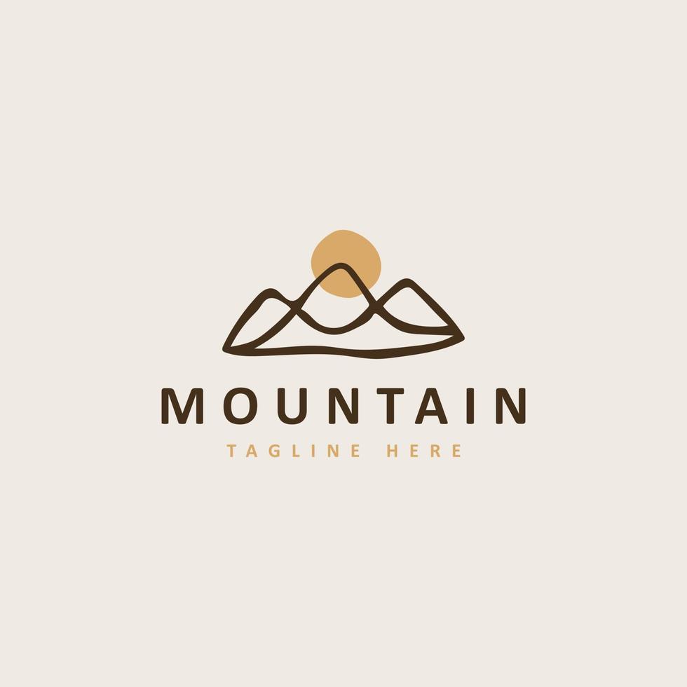 gemakkelijk lijn tekening van bergen. universeel creatief premie symbool. vector teken icoon logo sjabloon. vector illustratie