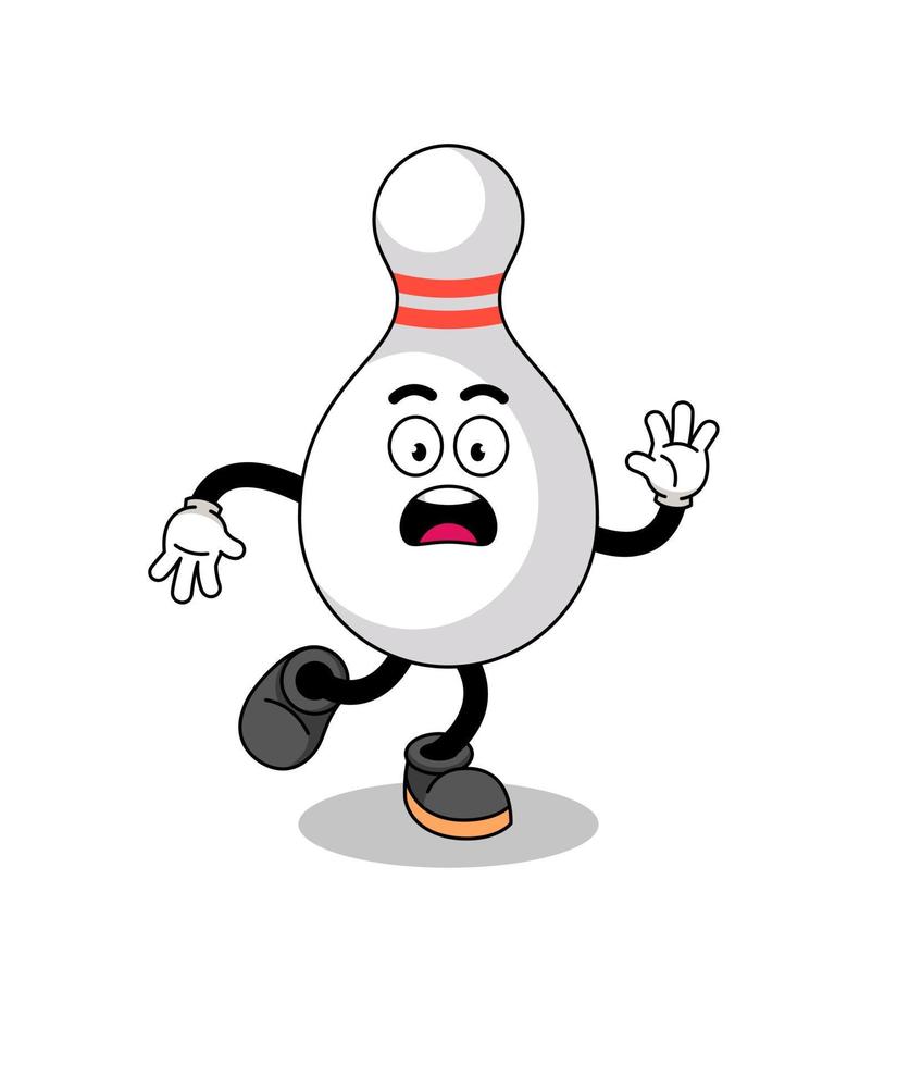 uitglijden bowling pin mascotte illustratie vector