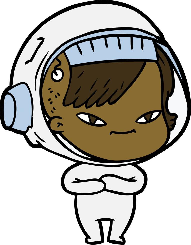 tekenfilm astronaut vrouw vector