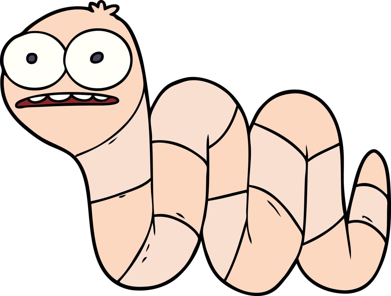 tekenfilm nerveus worm vector