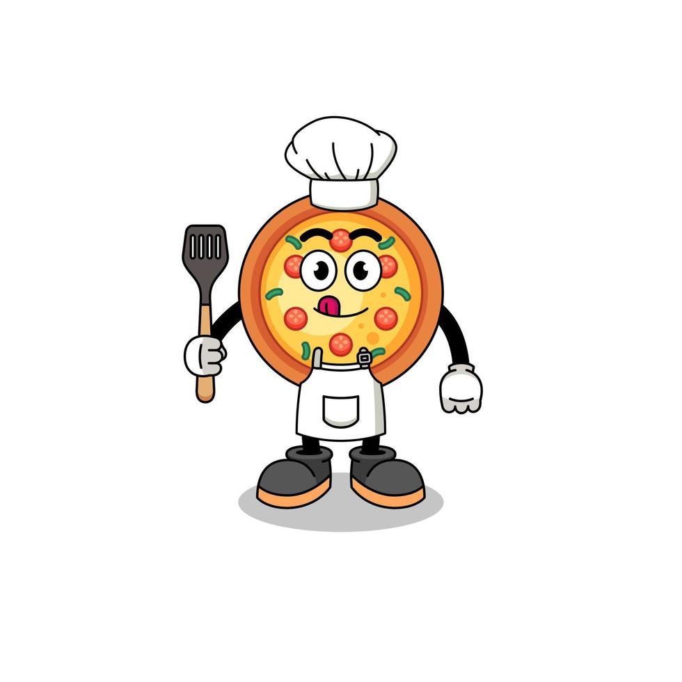 mascotte illustratie van pizza chef vector