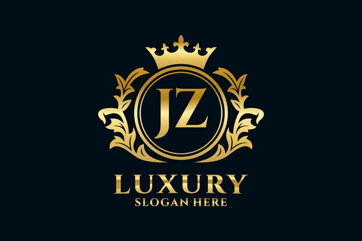 eerste jz brief Koninklijk luxe logo sjabloon in vector kunst voor luxueus branding projecten en andere vector illustratie.