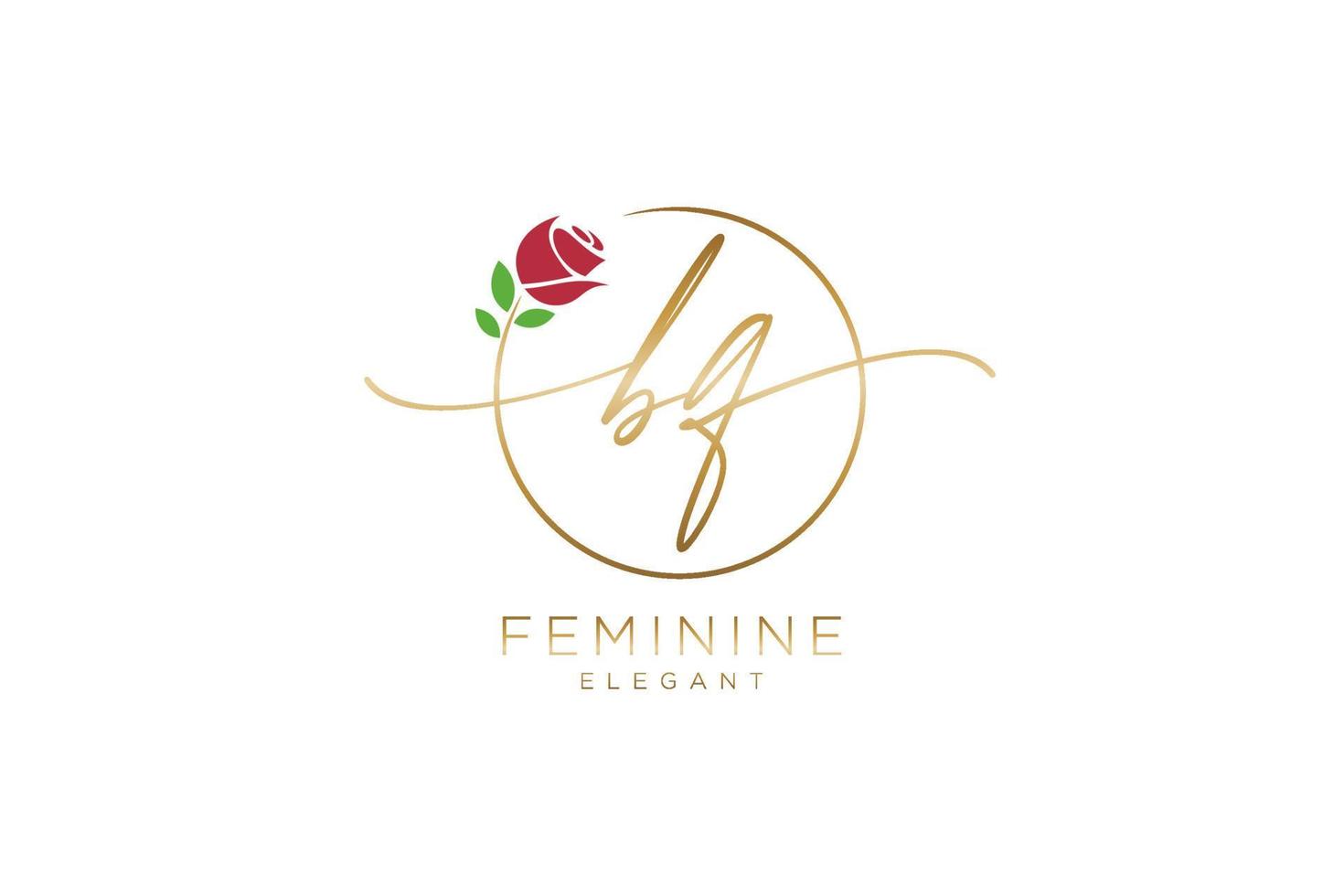 eerste bq vrouwelijk logo schoonheid monogram en elegant logo ontwerp, handschrift logo van eerste handtekening, bruiloft, mode, bloemen en botanisch met creatief sjabloon. vector