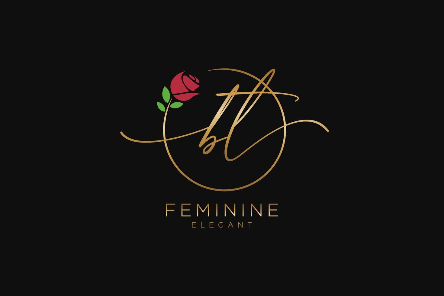 eerste bt vrouwelijk logo schoonheid monogram en elegant logo ontwerp, handschrift logo van eerste handtekening, bruiloft, mode, bloemen en botanisch met creatief sjabloon. vector