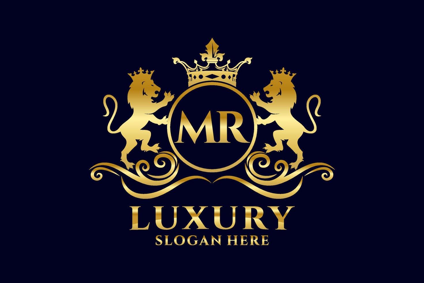 eerste Dhr brief leeuw Koninklijk luxe logo sjabloon in vector kunst voor luxueus branding projecten en andere vector illustratie.