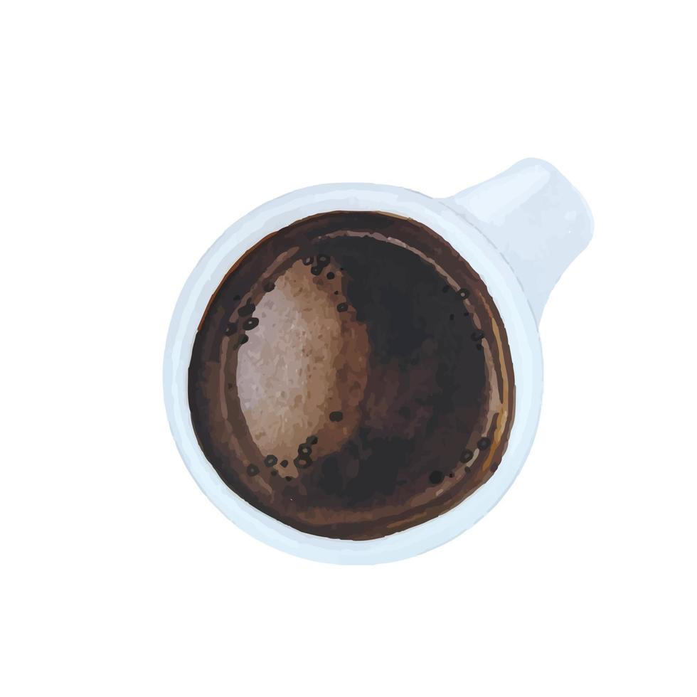 waterverf kop van koffie, latte, cappuccino, espresso vector