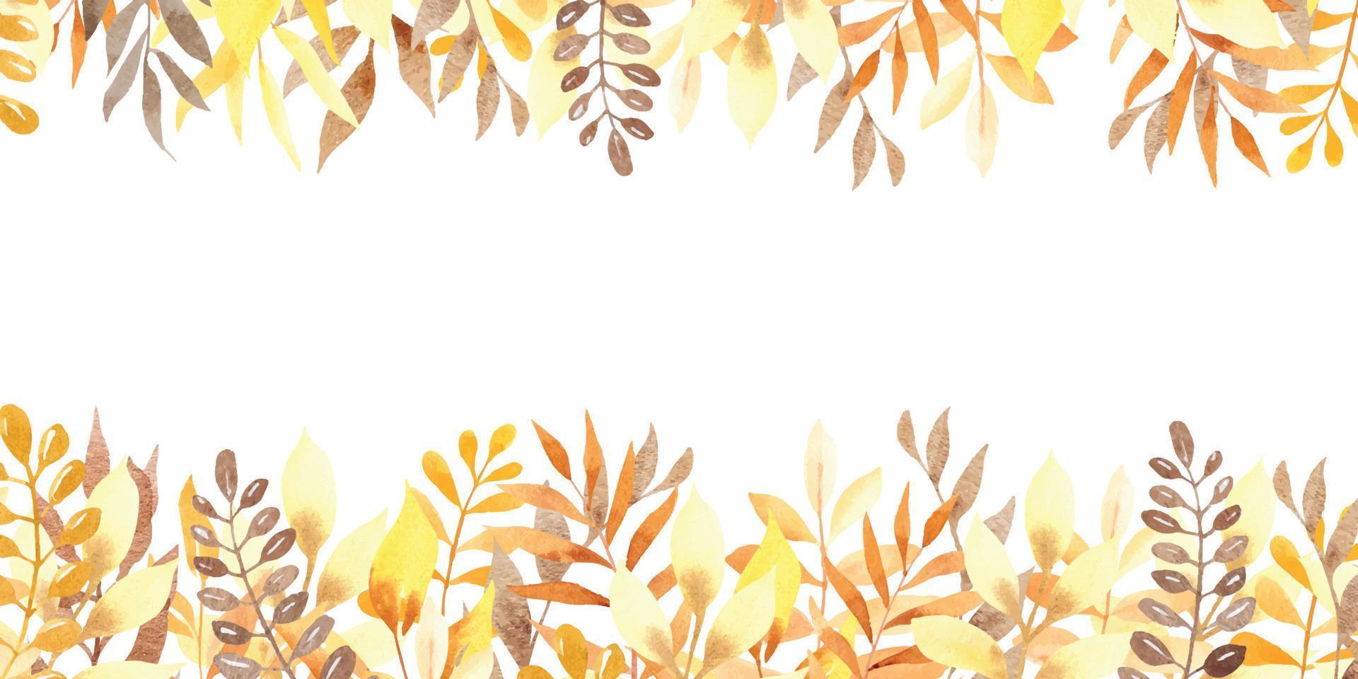 aquarel herfstbladeren frame vector
