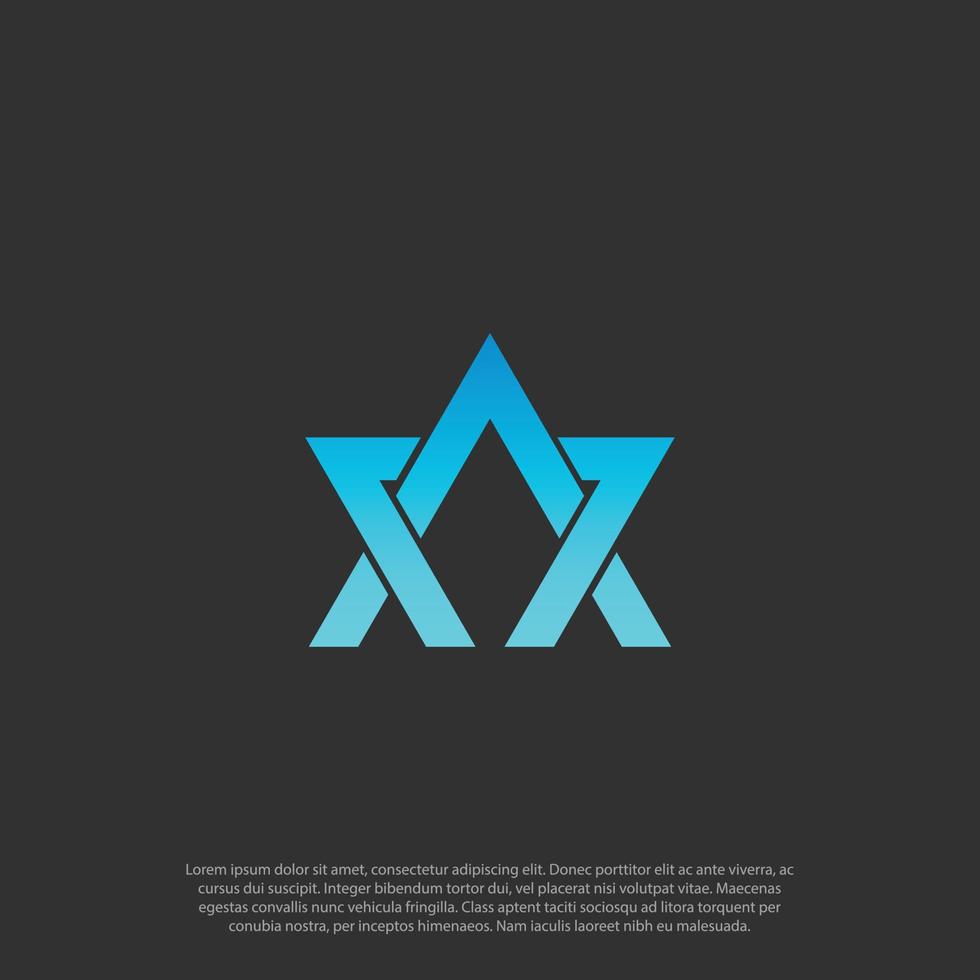 combineren brief een en ster vorm met modern helling concept logo vector