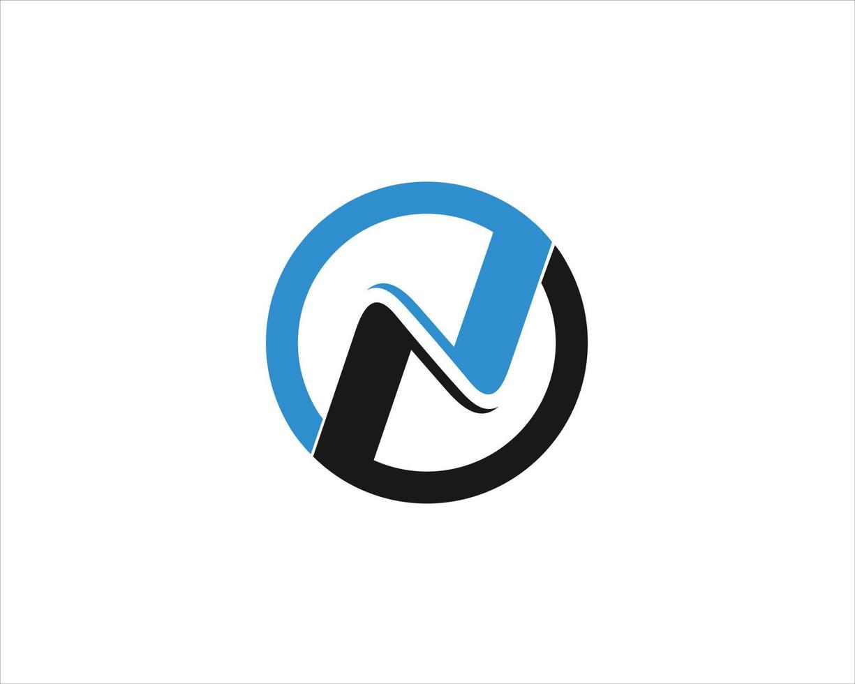brief n vormig uniek logo vector