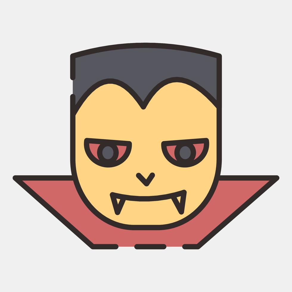 icoon dracula vampier.icon in gevulde lijn stijl. geschikt voor afdrukken, poster, flyers, partij decoratie, groet kaart, enz. vector