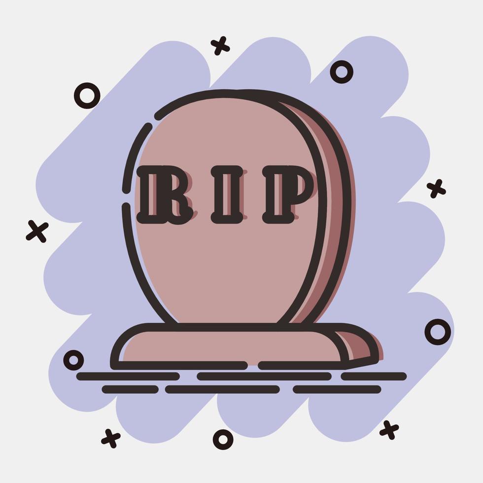 icoon tombstone.icon in grappig stijl. geschikt voor afdrukken, poster, flyers, partij decoratie, groet kaart, enz. vector