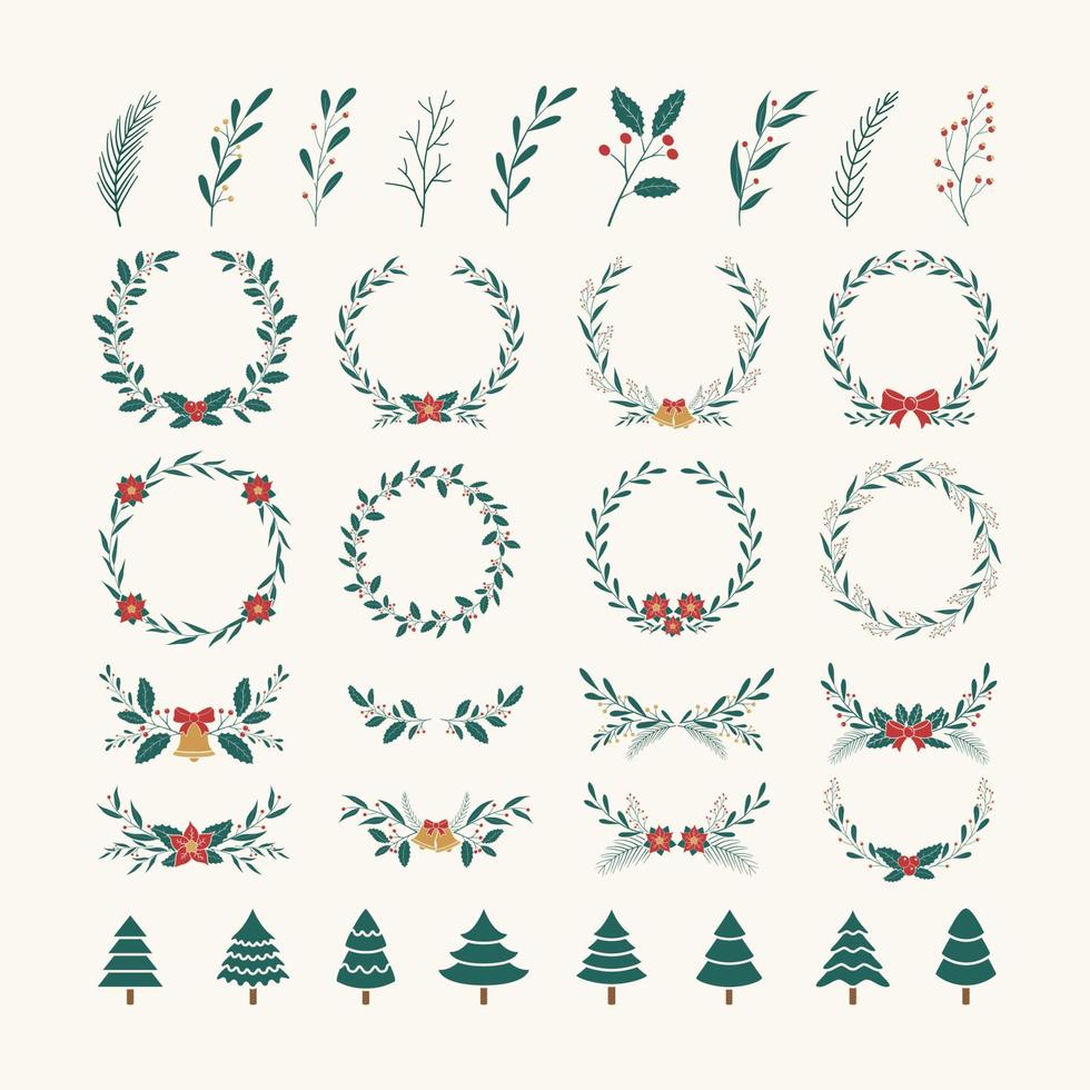 Kerstmis krans decoratie. vector element