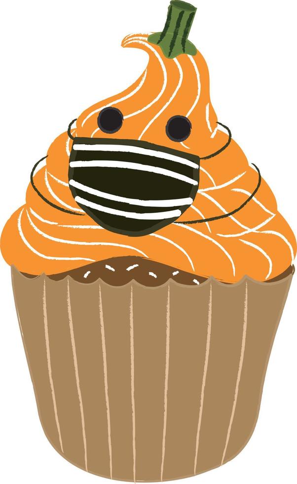 halloween cupcakes. schattig kinderen in pompoen, kat, vampier, heks hoed, knuppel, skelet en zwart kat kostuums. vector