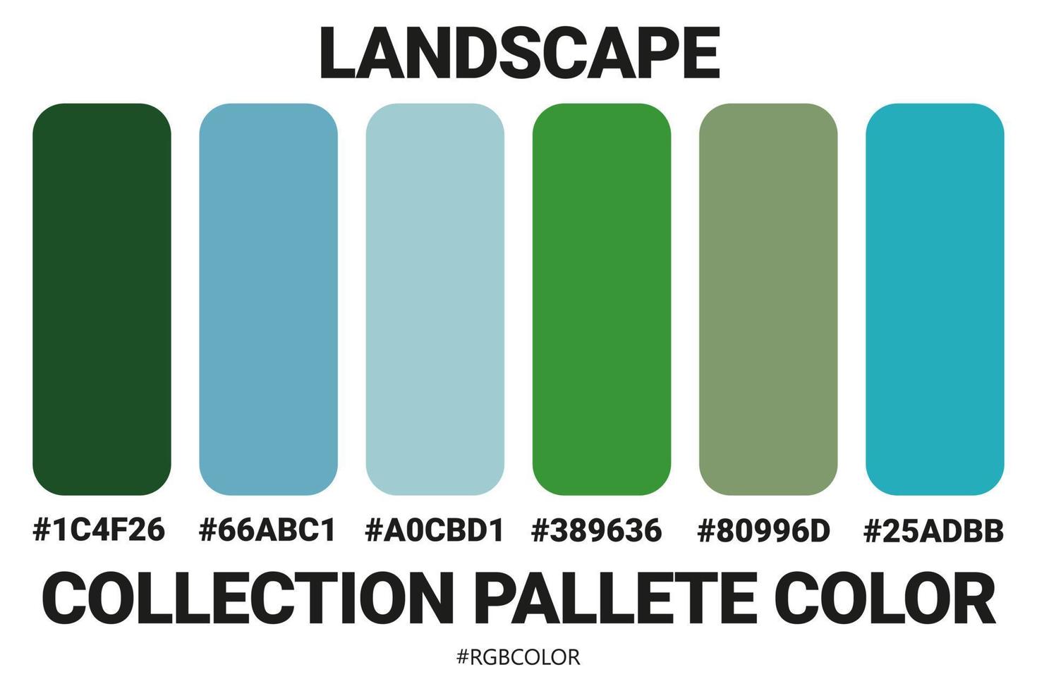 een verzameling van nauwkeurig kleur paletten met codes voor tekening landschap, perfect voor gebruik door illustratoren vector