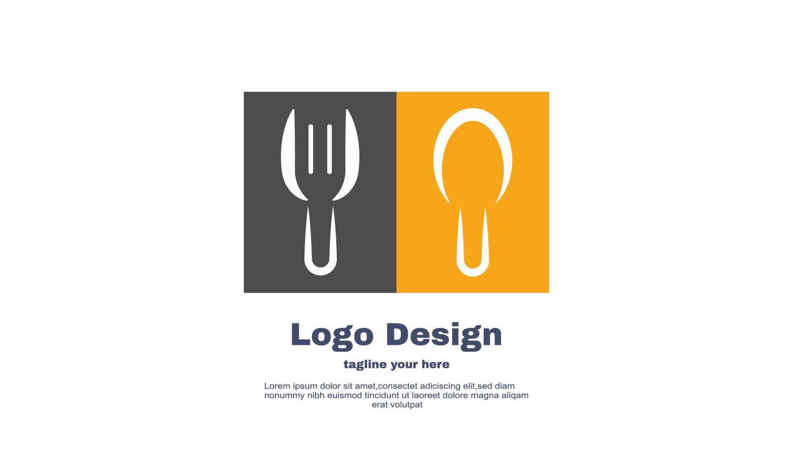 uniek restaurant logo lepel vork icoon modern vector