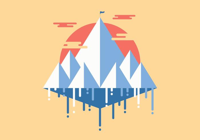 Everest Flat Minimalistische Illustratie Vector