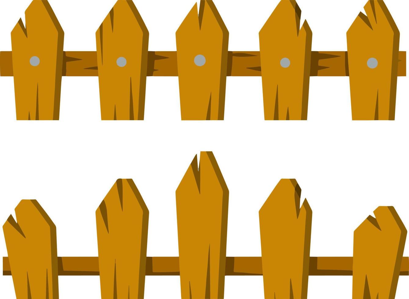 houten schutting. landelijk barrière. element van dorp en de boerderij. muur van plank en bord. rustiek tekenfilm vlak element vector