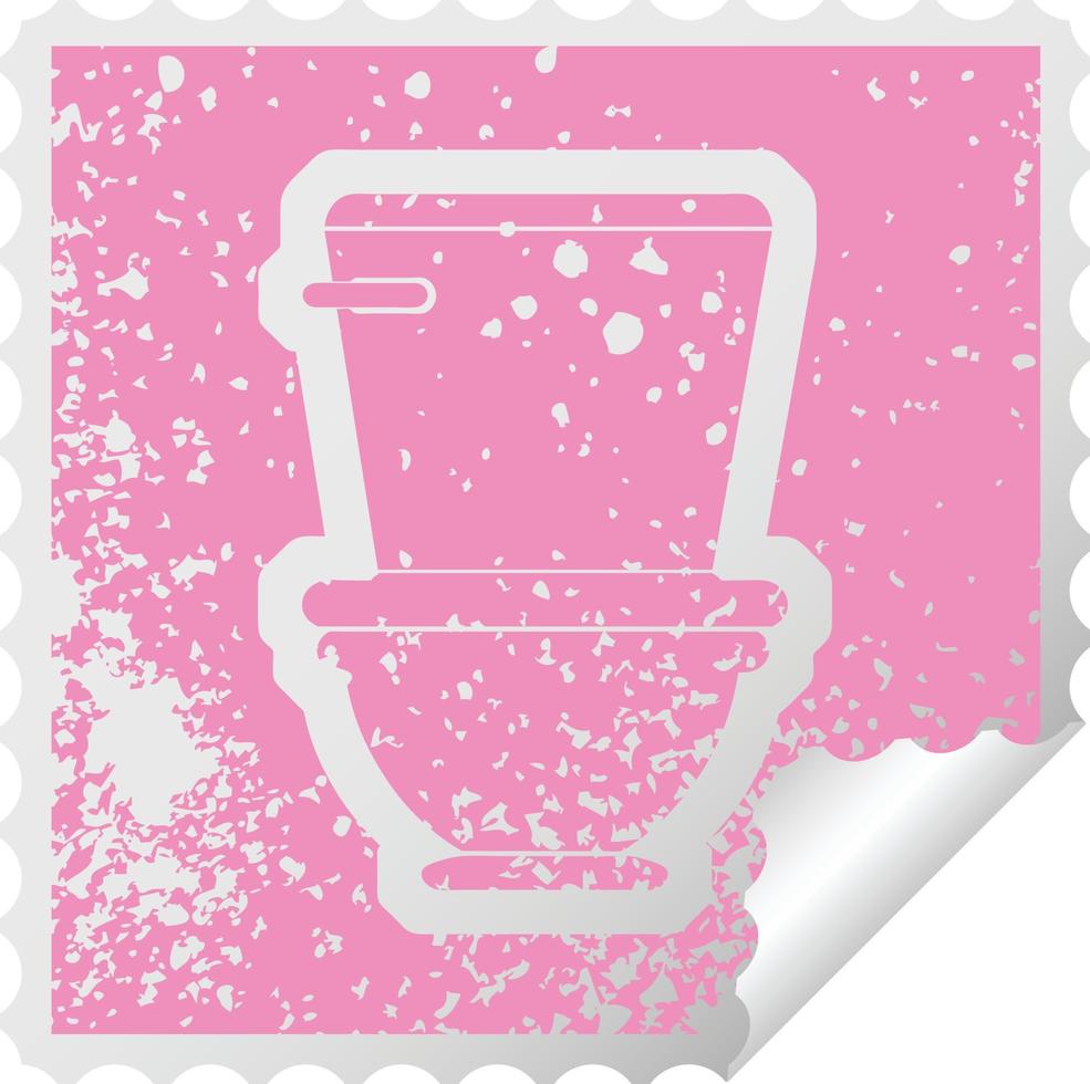 verontrust sticker icoon illustratie van een toilet vector