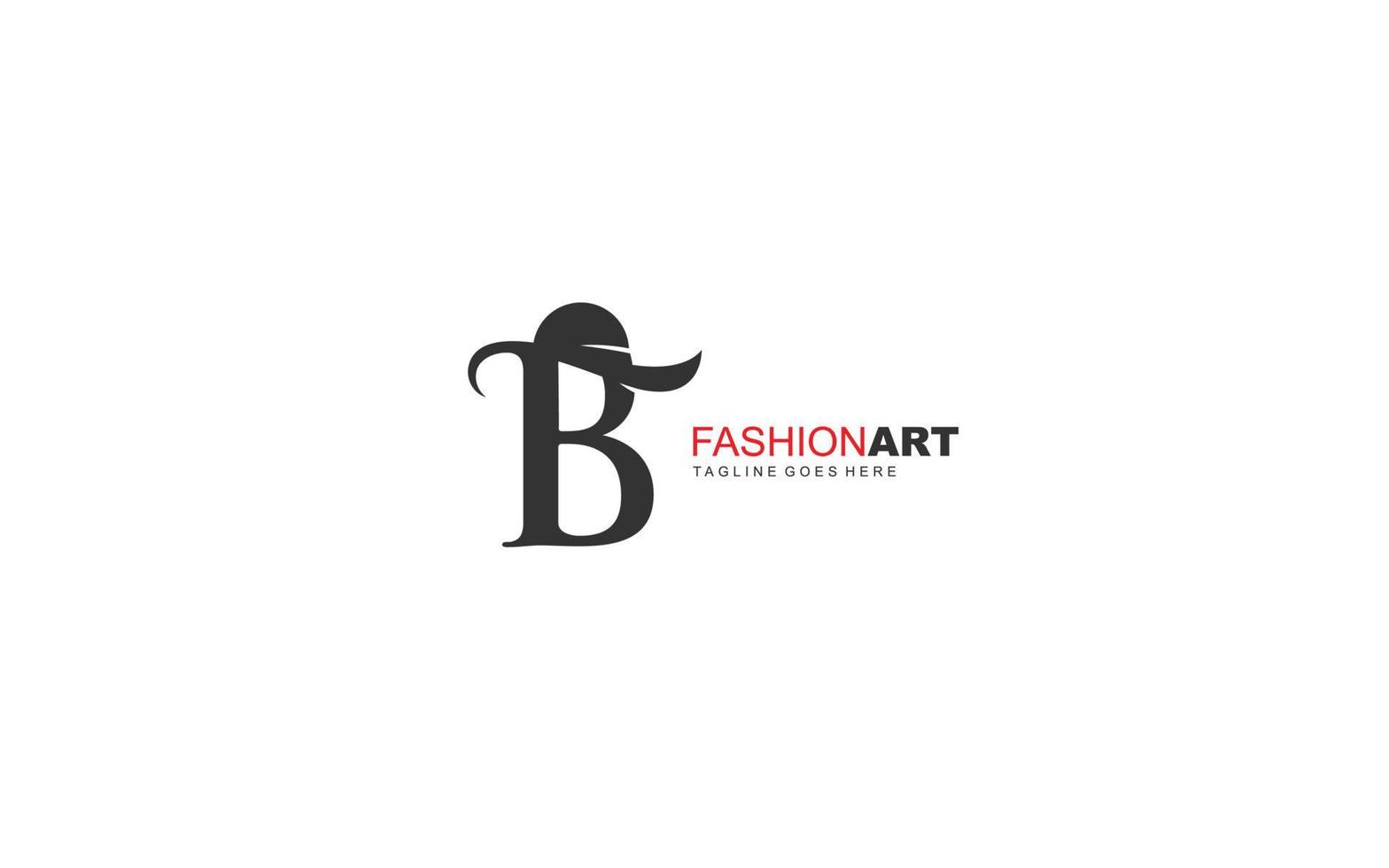 b logo mode bedrijf. tekst identiteit sjabloon vector illustratie voor uw merk.