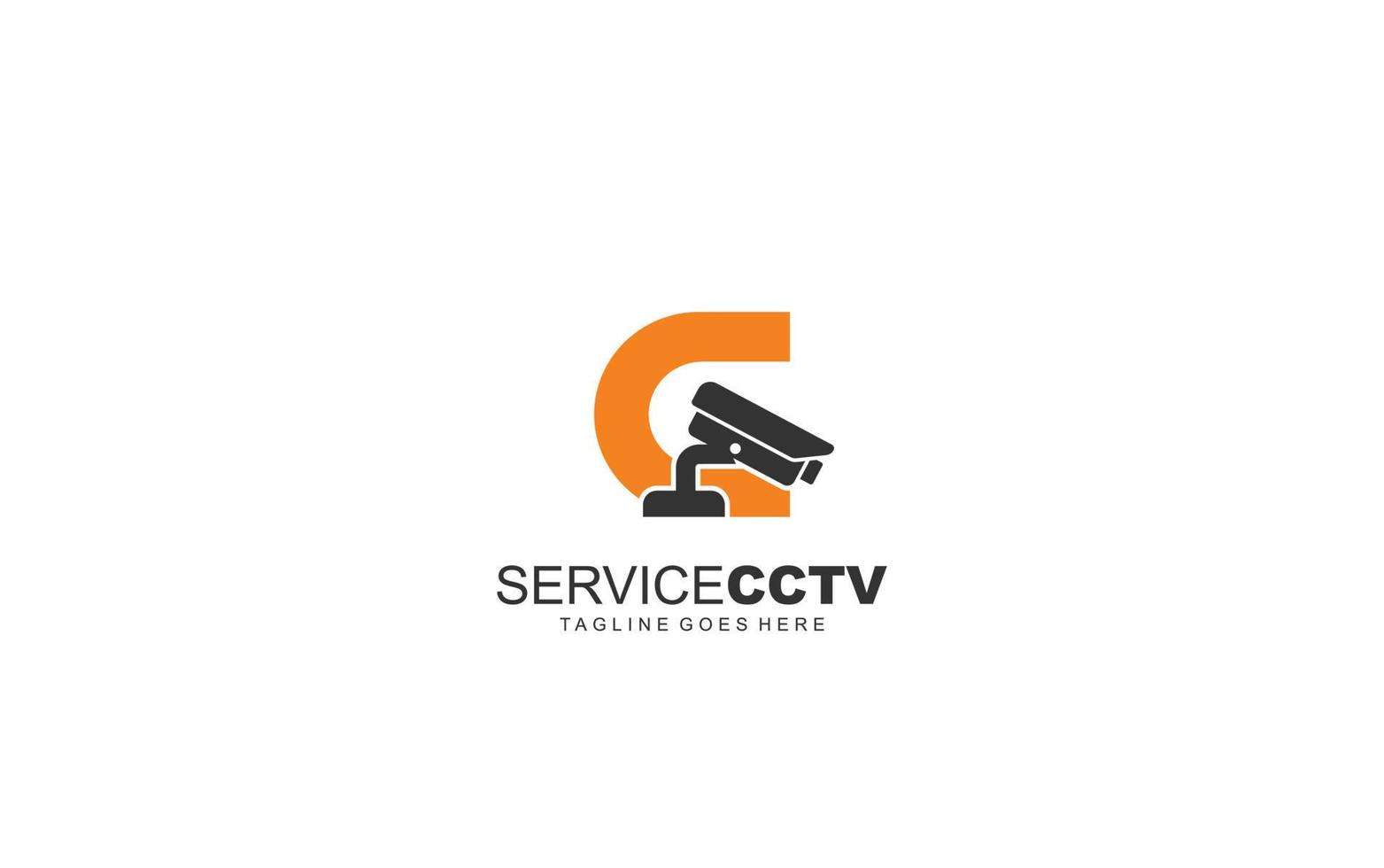 c logo cctv voor identiteit. veiligheid sjabloon vector illustratie voor uw merk.