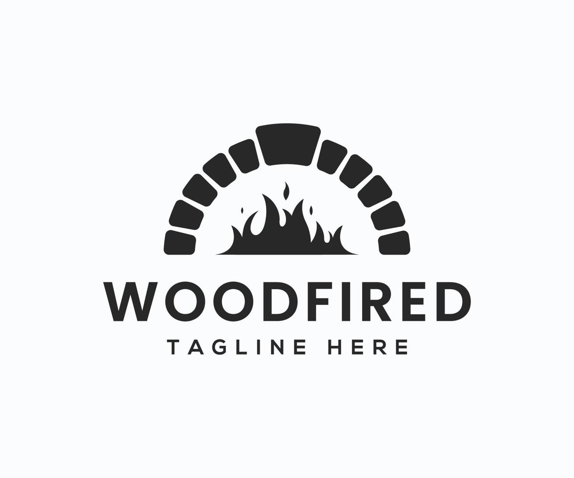 brandhout oven en hout ontslagen logo ontwerp sjabloon vector