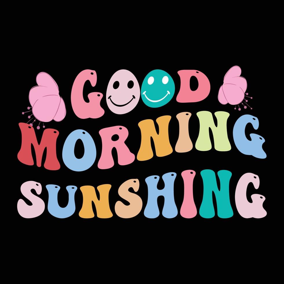 mooi zo ochtend- zonnen retro t overhemd ontwerp vector