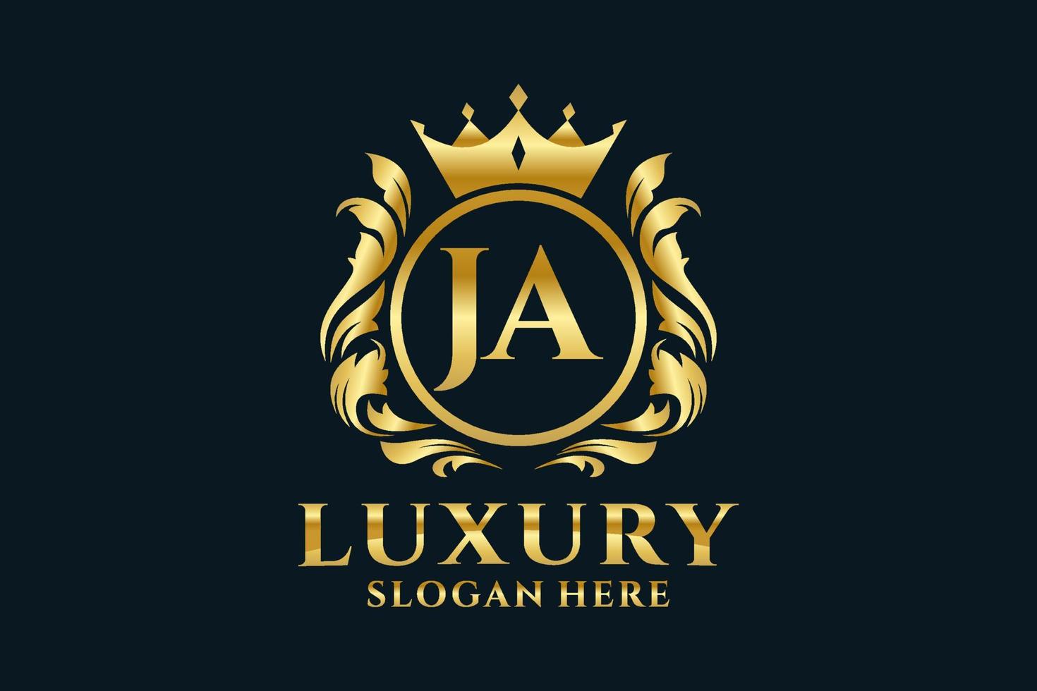 eerste ja brief Koninklijk luxe logo sjabloon in vector kunst voor luxueus branding projecten en andere vector illustratie.