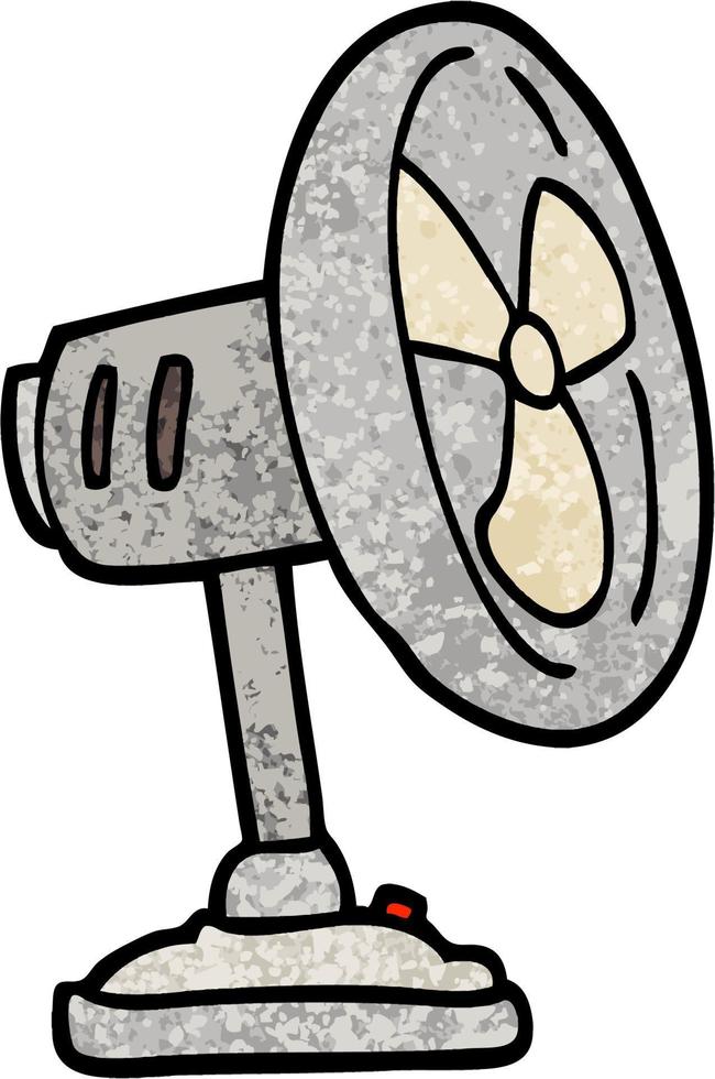 grunge getextureerde illustratie tekenfilm bureaublad ventilator vector