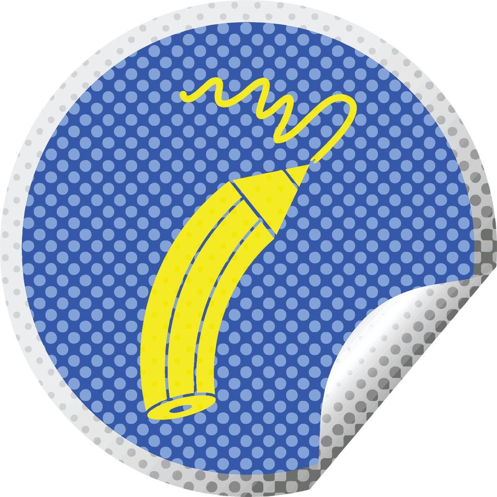 potlood tekening een lijn circulaire pellen sticker vector