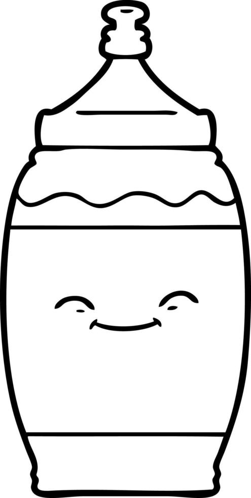 tekenfilm gelukkig water fles vector