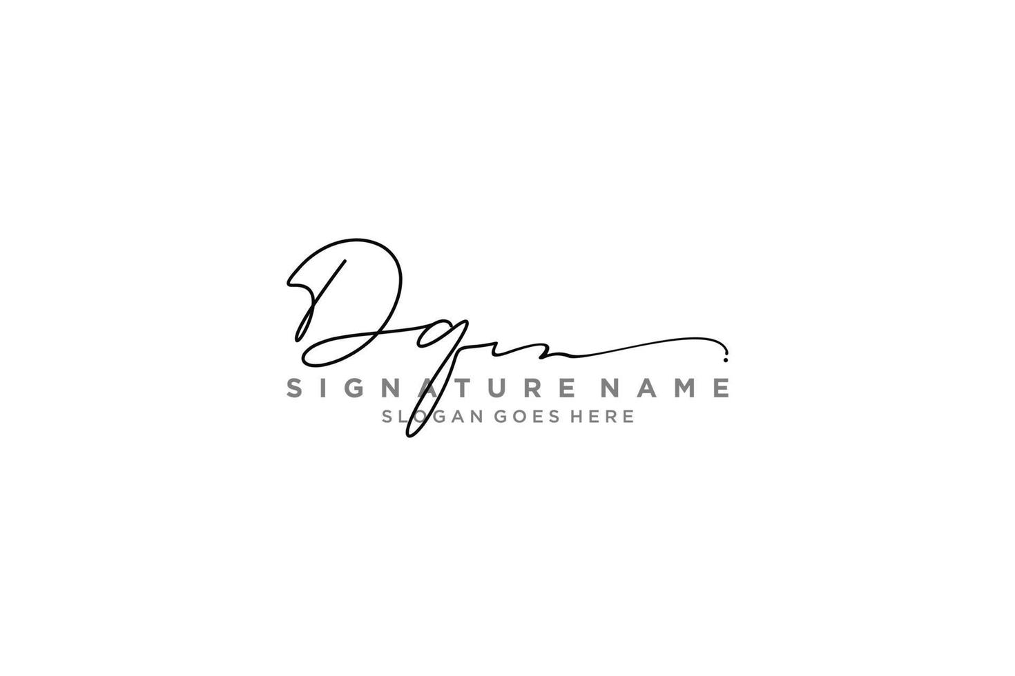 eerste dq brief handtekening logo sjabloon elegant ontwerp logo teken symbool sjabloon vector icoon