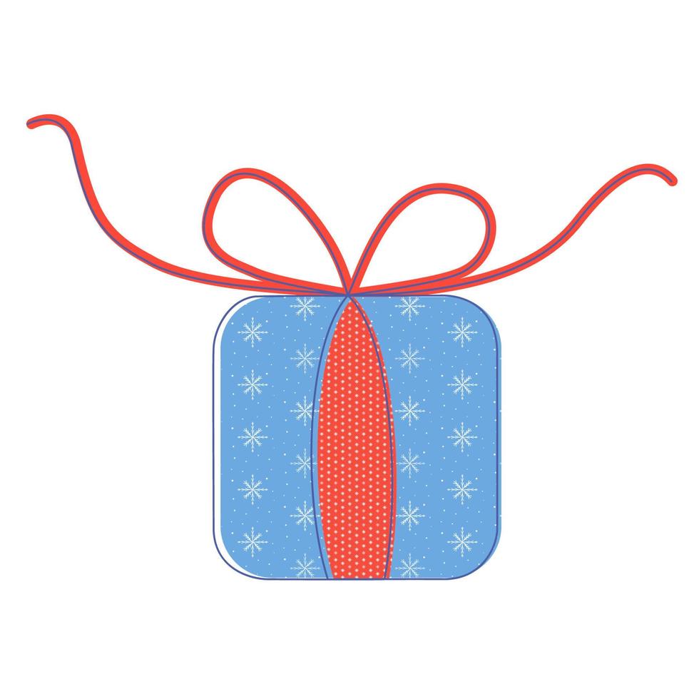 vector tekening van een geschenk doos in de stijl van lijn kunst Aan een wit achtergrond.