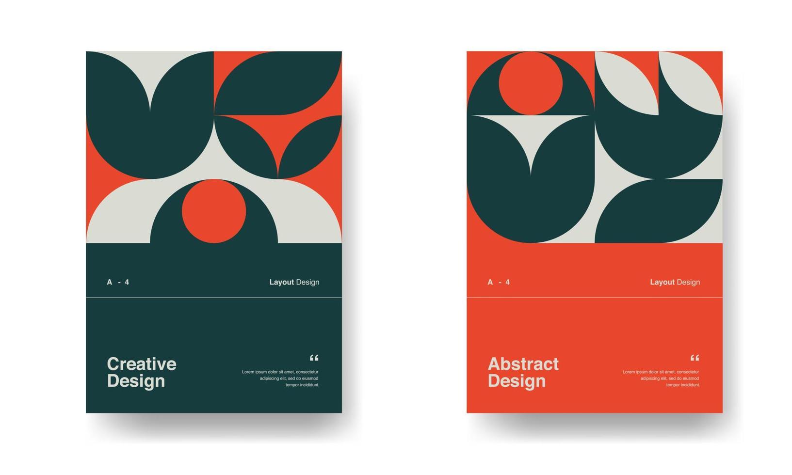 retro grafisch ontwerp dekt. koel wijnoogst vorm composities. bauhaus en Zwitsers patroon achtergrond, abstract meetkundig vorm ontwerp vector poster. rood, wit, en zwart kleur palet.