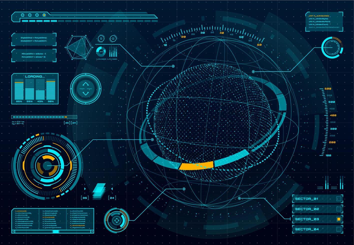 hud infografisch, dashboard paneel met ruimte gebied vector