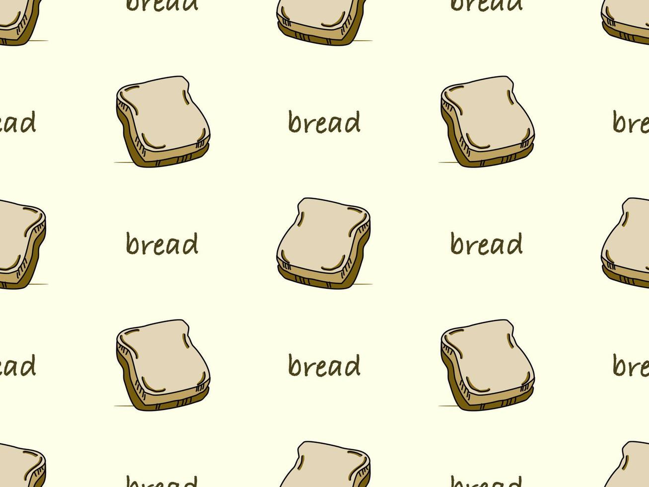 brood tekenfilm karakter naadloos patroon Aan geel achtergrond vector