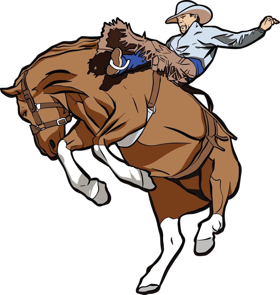 western rodeo rijden paard vector