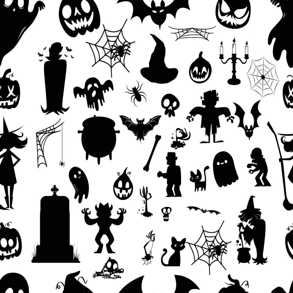 naadloos halloween-patroon vector