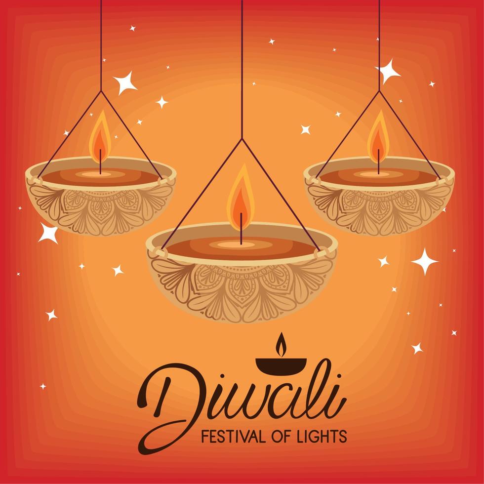 diwali festival van licht ansichtkaart vector