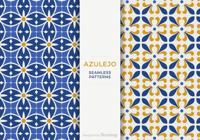 Azulejo Vector Patroon Set