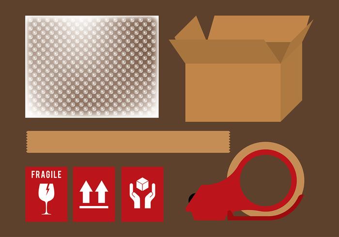 Bubble Wrap Verzending Set Vector