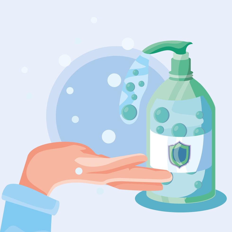 handen wassen met water en zeep om besmetting met het coronavirus te voorkomen vector