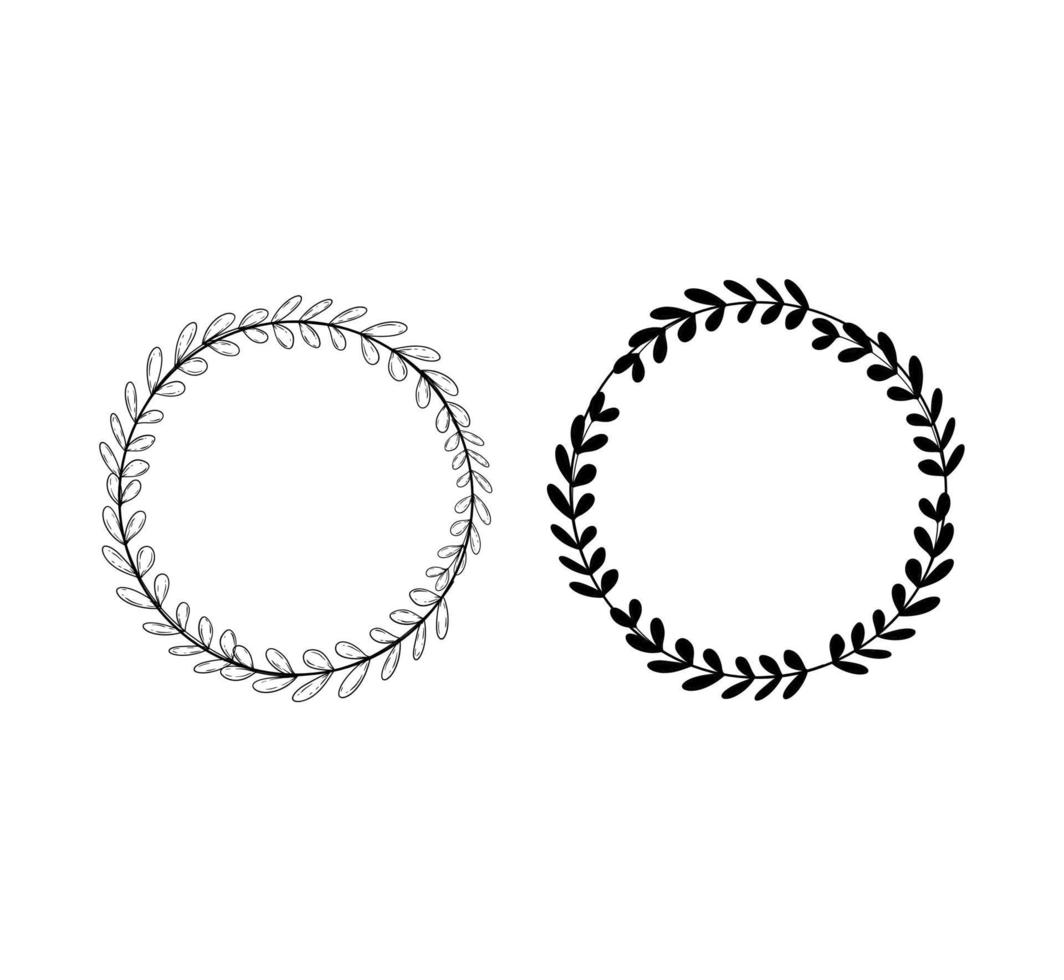 twee cirkel krans kader grens geïsoleerd Aan een wit achtergrond vector