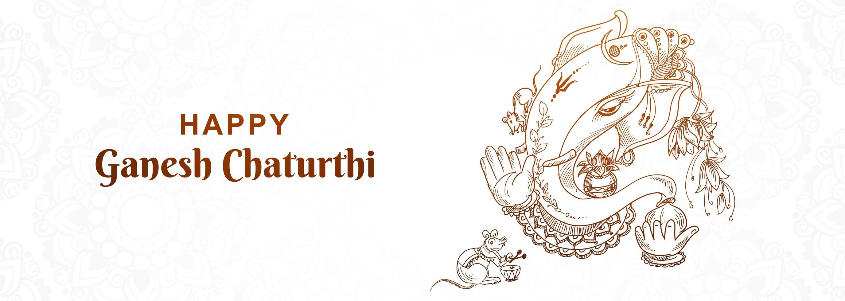 gelukkige ganesh chaturthi-festivalbanner vector