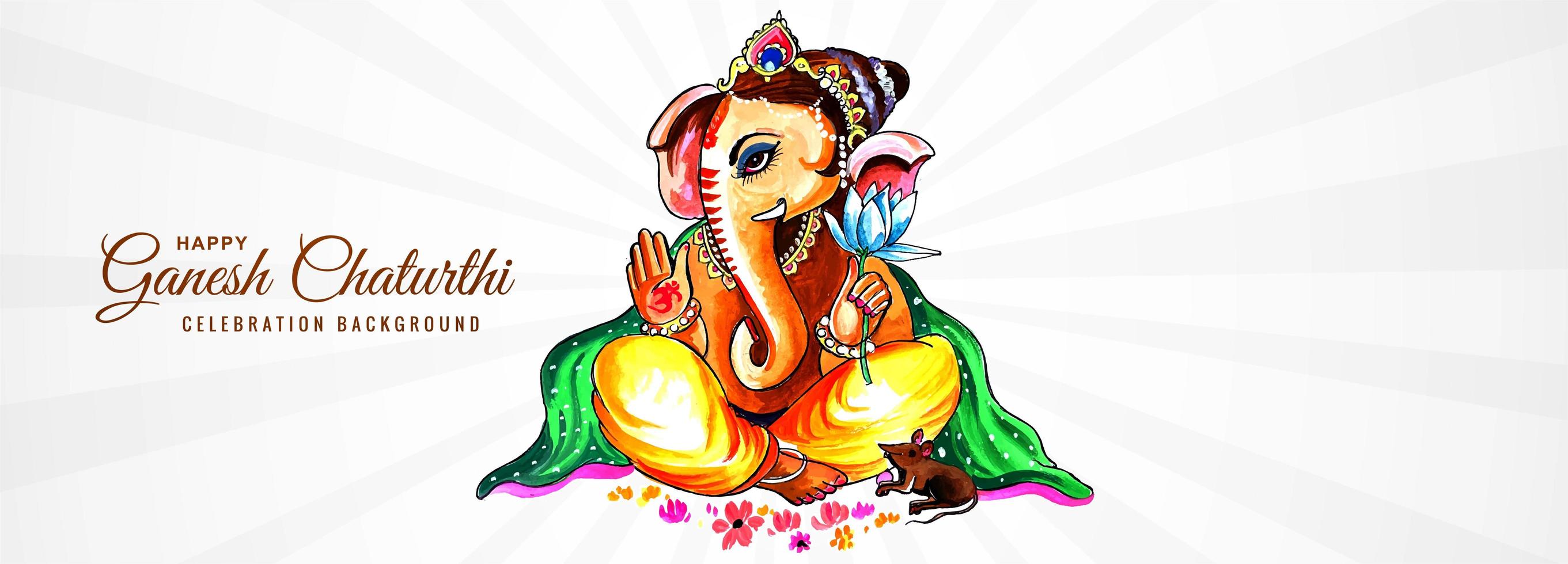 heer ganpati banner voor ganesh chaturthi vector