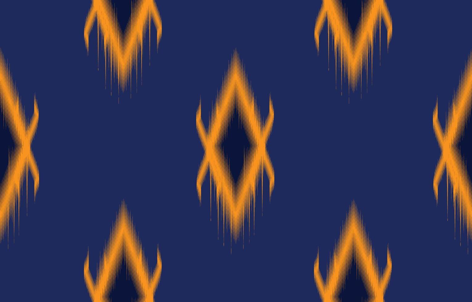 ikat patroon blauw en oranje kleur, tribal etnisch structuur stijl, ontwerp: voor het drukken Aan producten, achtergrond,sjaal,kleding,inwikkeling,stof illustratie. vector