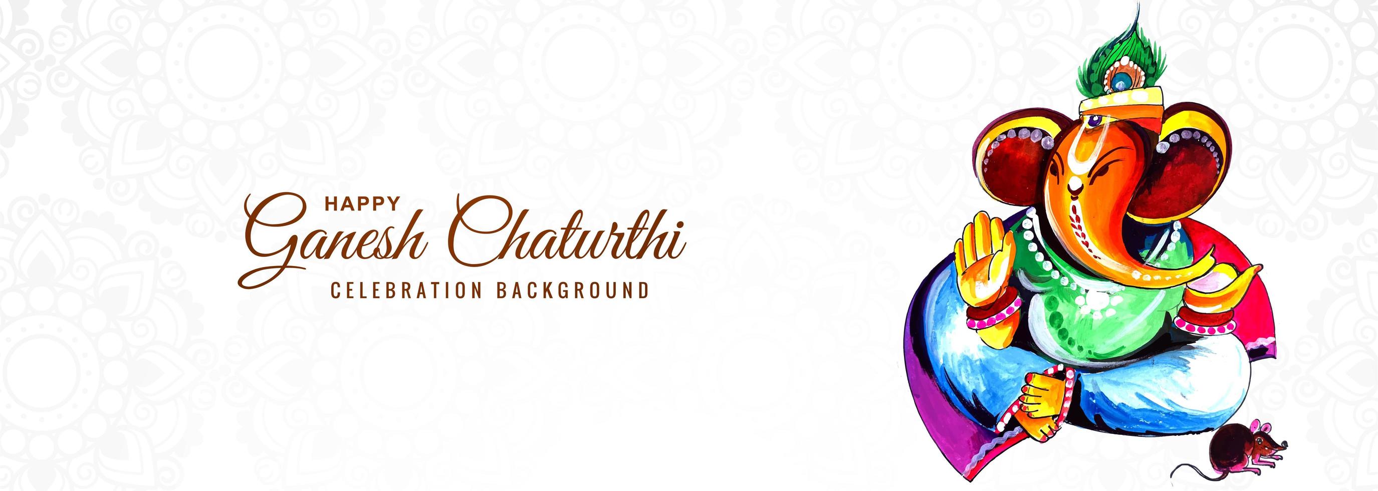 god ganesha voor happy ganesh chaturthi festival banner vector