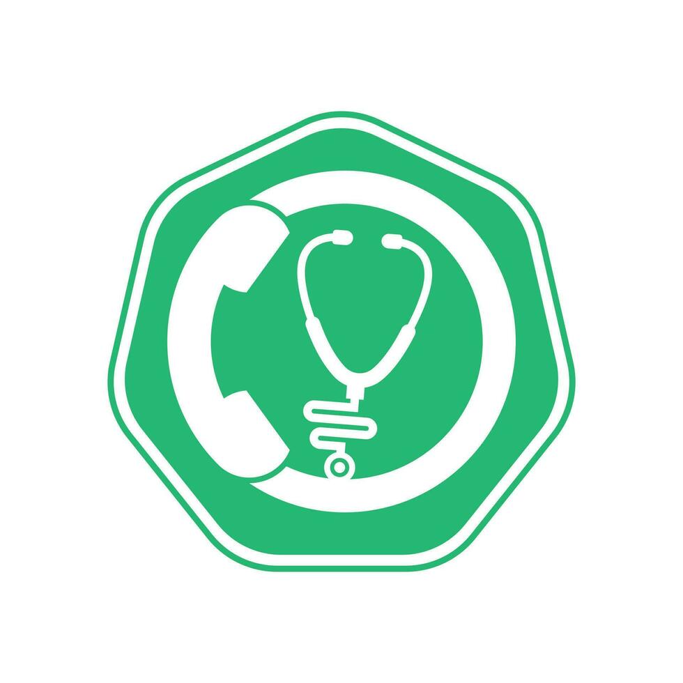 stethoscoop telefoontje logo ontwerp icoon vector. telefoontje dokter logo. vector