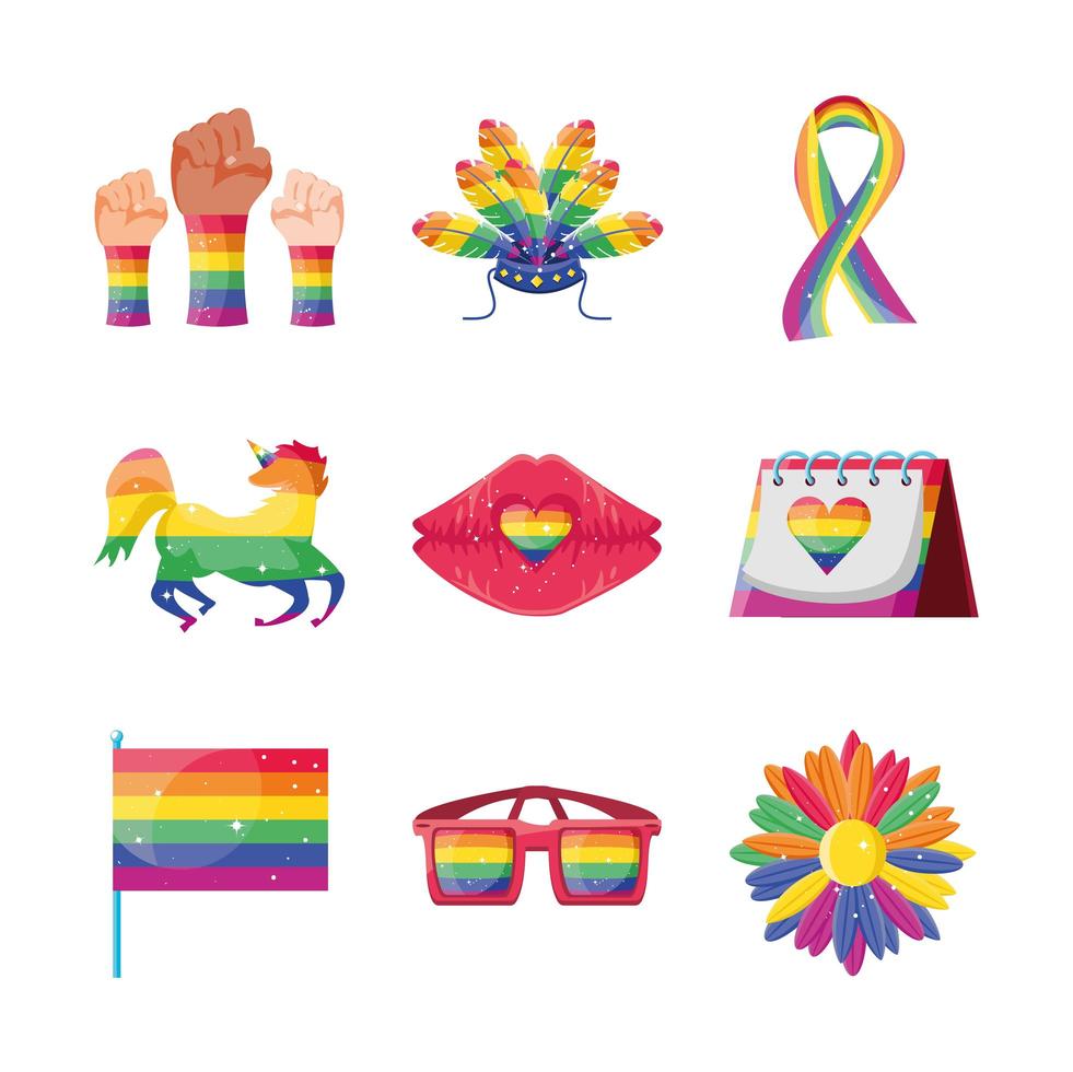 lgbt trots pictogrammen instellen vector