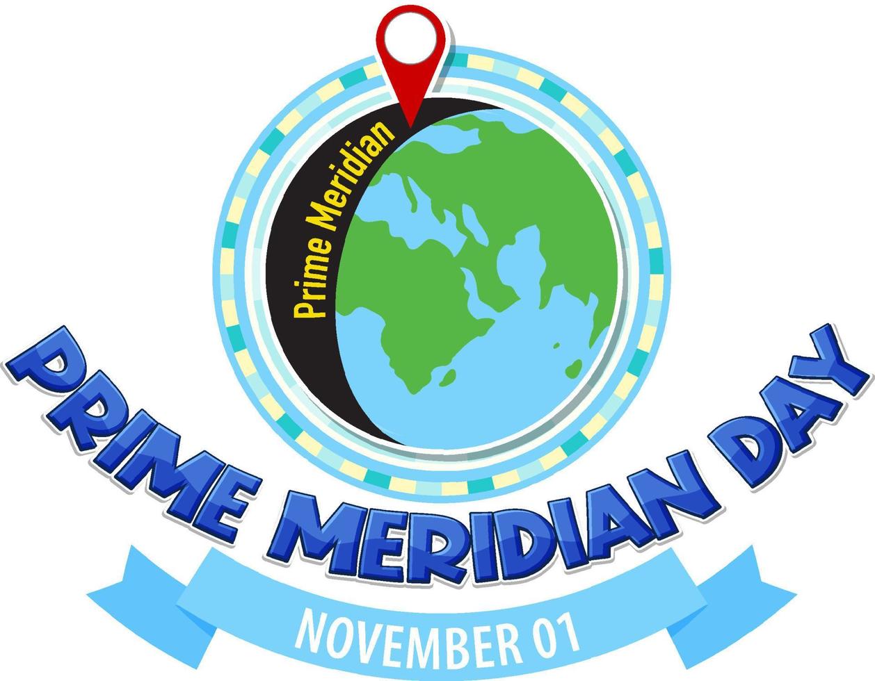 eerste meridiaan dag logo concept vector