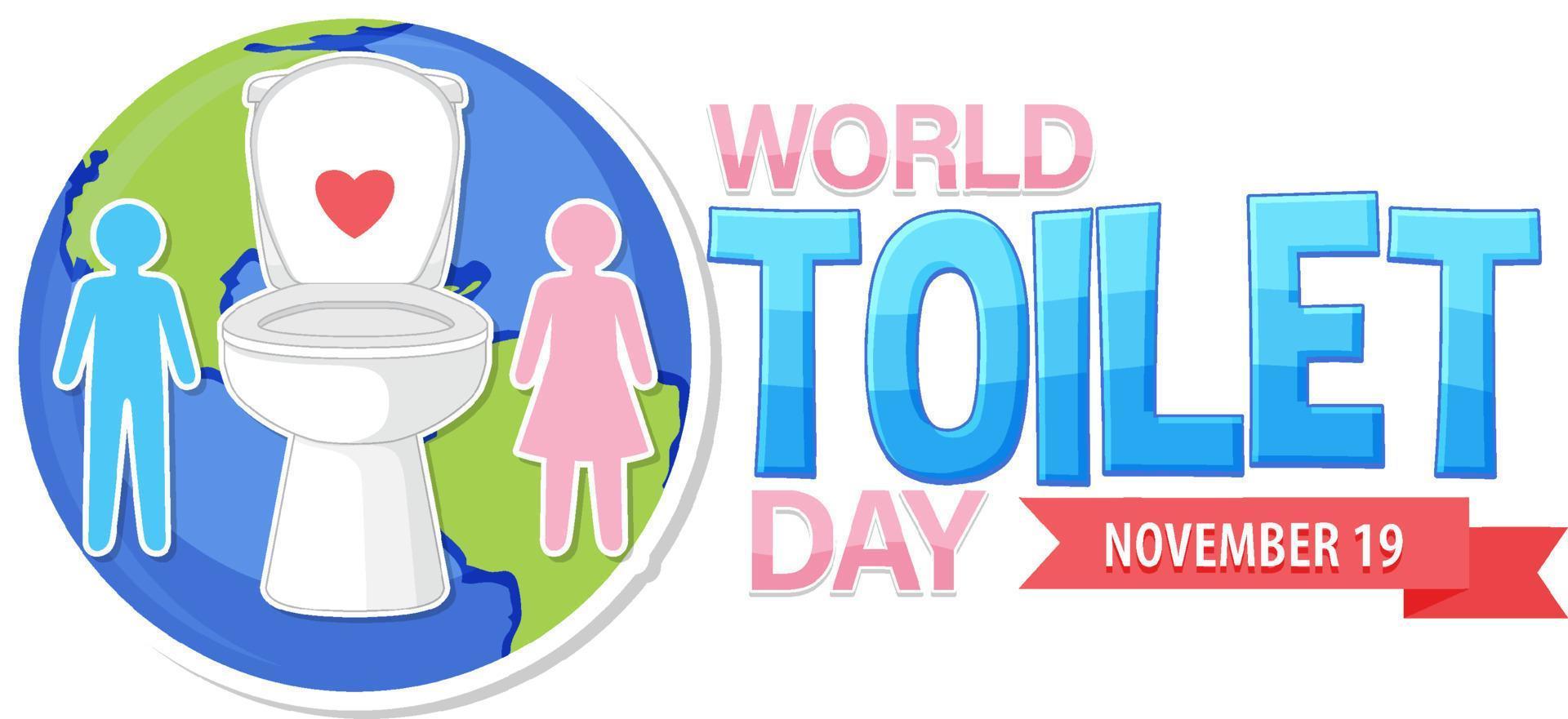 wereld toilet dag tekst ontwerp vector